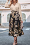 Wrap V Neck Floral Split Maxi Dress