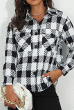 Plaid Print Button Up Pocket Shacket