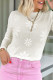 White Flower Knit Long Sleeve Sweater