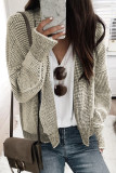 Apricot Plaid Contrast Trim Open Front Cardigan