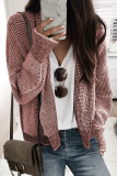 Peach Blossom Plaid Contrast Trim Open Front Cardigan