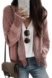 Peach Blossom Plaid Contrast Trim Open Front Cardigan