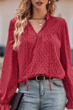 Drawstring Puff Sleeves Plain Top