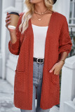 Front Open Cable Knit Cardigan