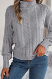 Turtleneck Cable Knitting Sweater