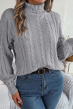Turtleneck Cable Knitting Sweater