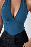 Sleeveless Halter Neck Corset Top