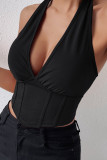 Sleeveless Halter Neck Corset Top