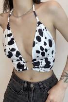 Cow Print Halter Neck Top