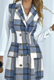 Sleeveless Plaid Button Coat