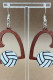 Heart Baseball Wooden Earrings MOQ 5pcs