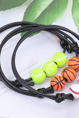 Baseball Beads Pendant Cord Bracelet MOQ 5pcs