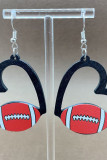 Heart Baseball Wooden Earrings MOQ 5pcs