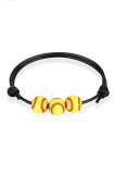 Baseball Beads Pendant Cord Bracelet MOQ 5pcs