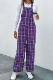 Purple Plaid Jumpsuit Overall