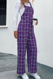 Purple Plaid Jumpsuit Overall