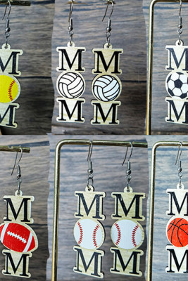 Mom Pattern Wooden Earrings