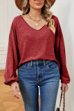 V Neck Long Sleeves Plain Top