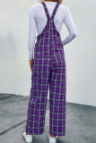 Purple Plaid Jumpsuit Overall
