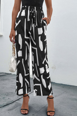 High Waist Abstract Print Pants