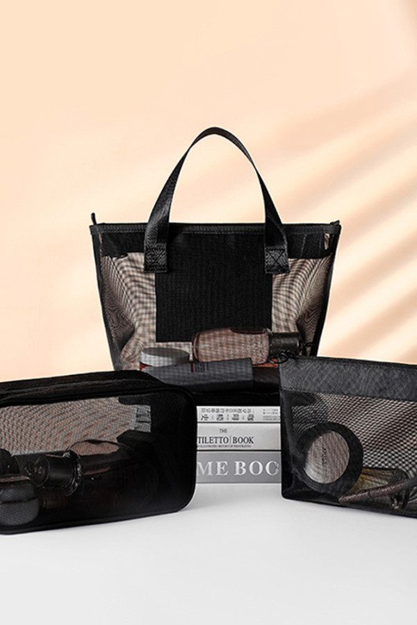 Black Mesh See Thru Tote Bag MOQ 3pcs