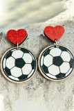 Baseball Mom Heart Wooden Earrings