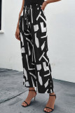 High Waist Abstract Print Pants