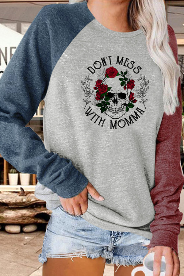 Don't Mess With Momma Print Plus Size Top