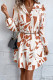 Geometric Print Button Up Shirt Dress