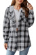 Plaid Hooded Button Up Shirt