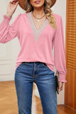 V Neck Long Sleeves Plain Top