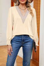 V Neck Long Sleeves Plain Top