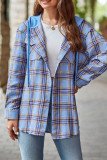 Plaid Hooded Button Up Shirt