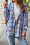 Plaid Hooded Button Up Shirt