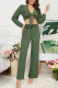 Plain Tie Knot Crop Top and Pants 2PCS Set