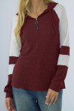 Zipper Down Reglan Sleeves Hoodies