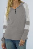 Zipper Down Reglan Sleeves Hoodies