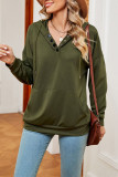 Button Hooded Kangragoo Pockets Sweatshirt