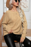 Plain Cable Knit Sweater Top