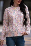 Colorful Dots Cable Knit Sweater