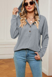 Drawstring Hooded Cable Sweatshirt