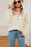 Drawstring Hooded Cable Sweatshirt