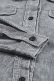 Gray Vintage Distressed Mineral Wash Oversized Shacket