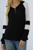 Zipper Down Reglan Sleeves Hoodies