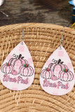Pink Plaid Pumpkin PU Earrings