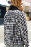 Houndstooh FLeece Inside Front Open Coat