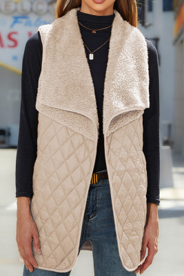 Fleece Splicing SLeeveless Vest Coat