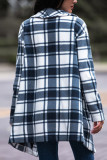 Fleece Button Pockets Plaid Shacket
