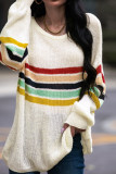 Colorblock Stripes Loose Knitting Sweater