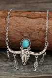 Turquoise Bull Head Necklace